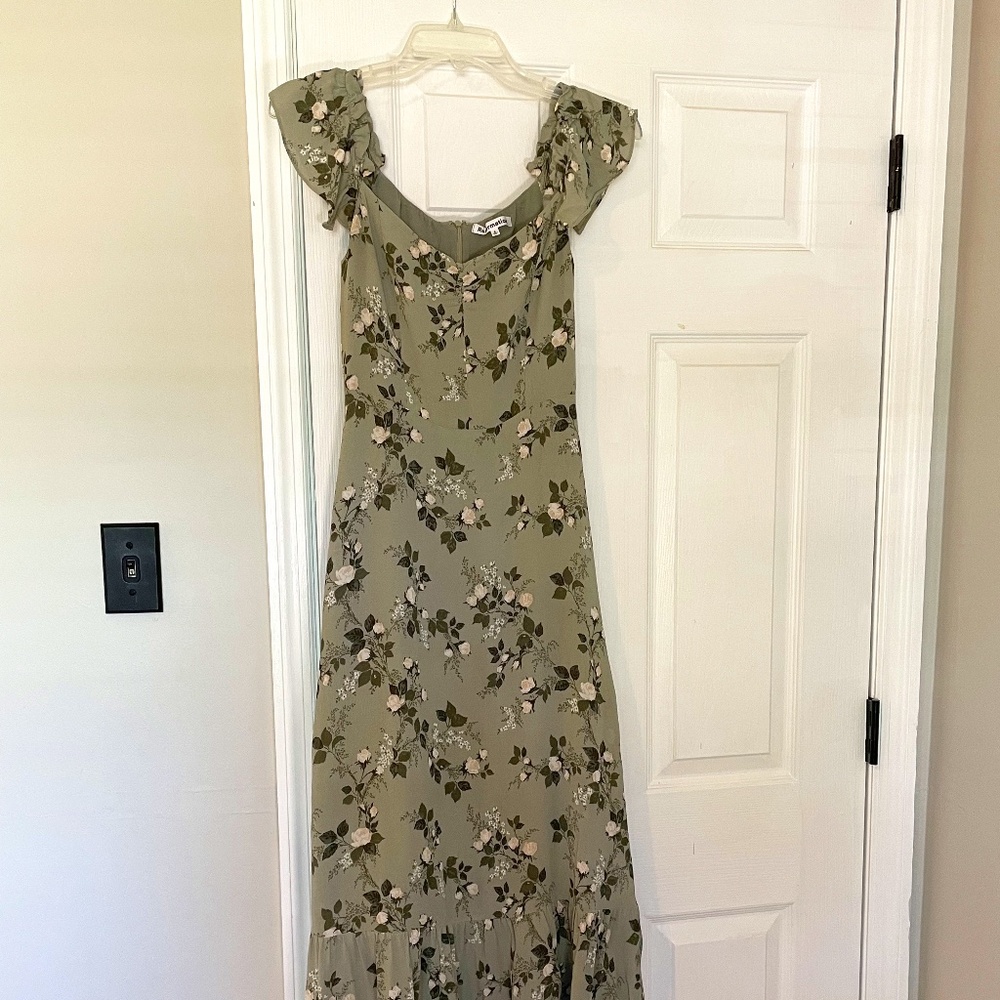 Reformation Butterfly Dress in Verde - Picture 8 of 9